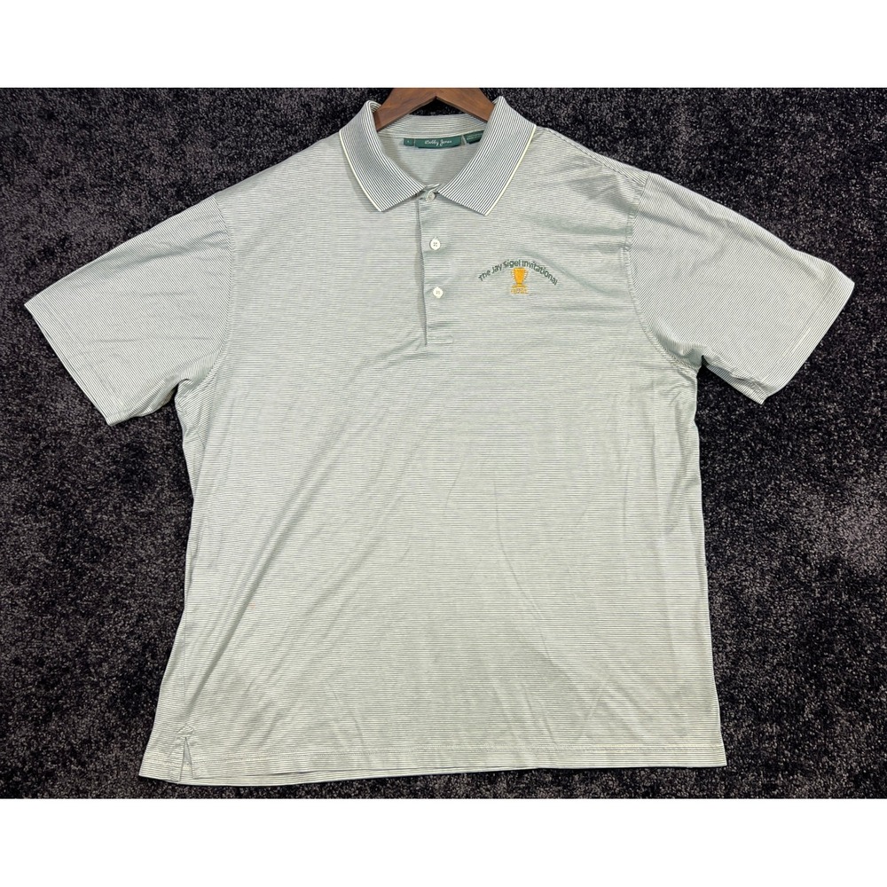 Vintage Bobby Jones The Jay Sigel Invitational Golf Polo Shirt Striped Mens L